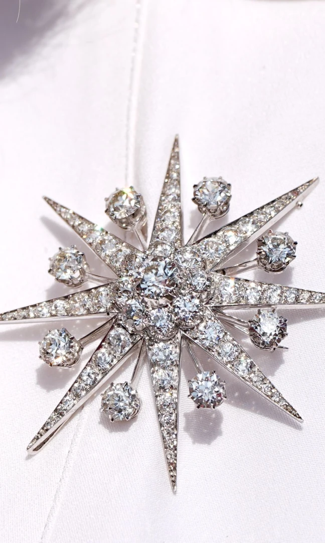 Spilla scintillante su camilla durante l’evento